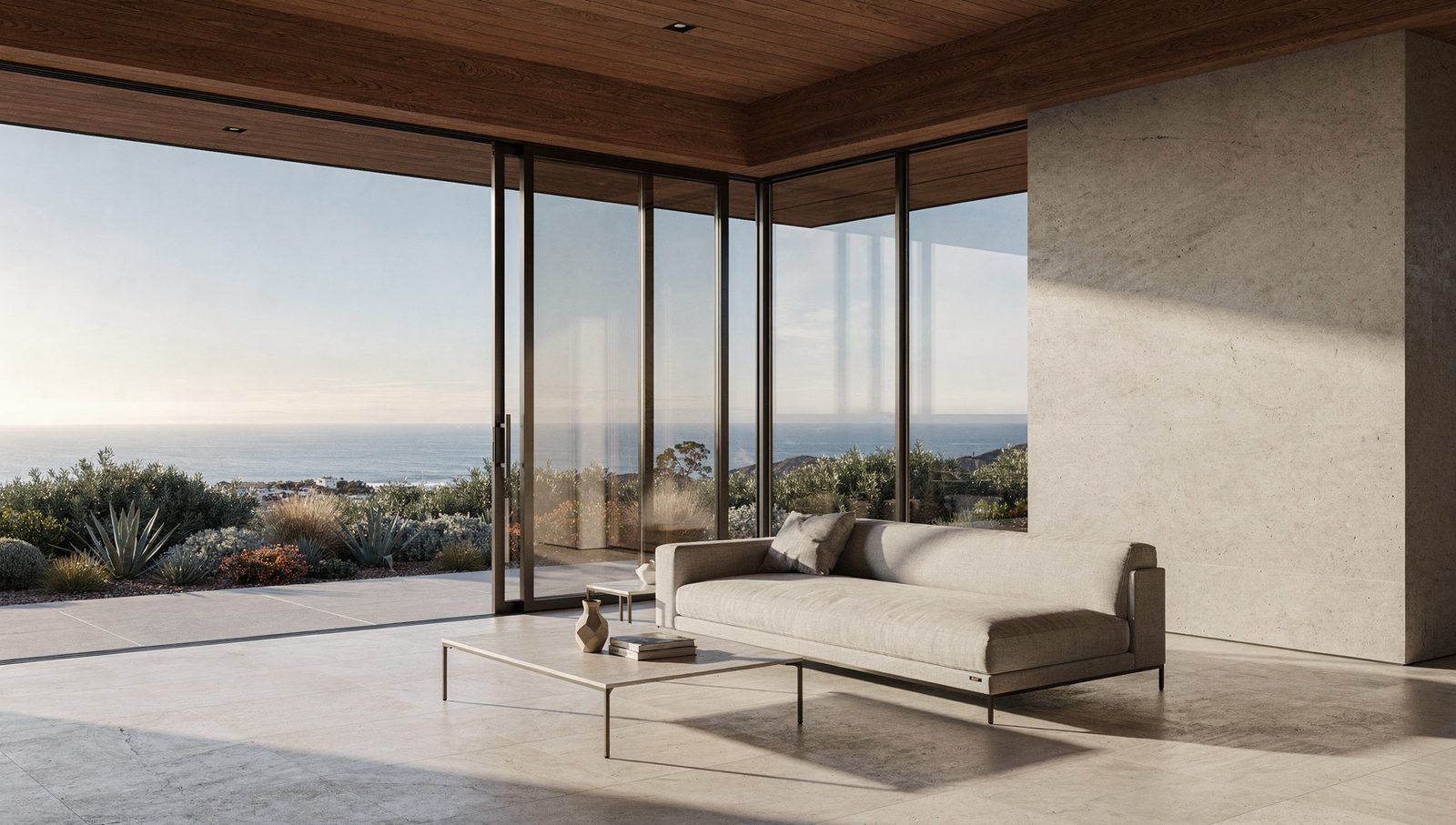 Photorealistic 3D rendering of a modern Southern California home created from a SketchUp model
